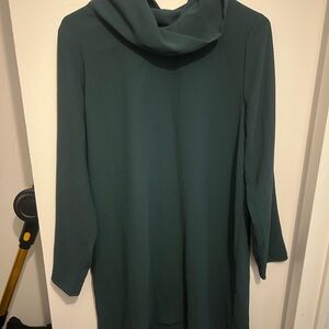 Zara Dark Green Cowl Neck Dress